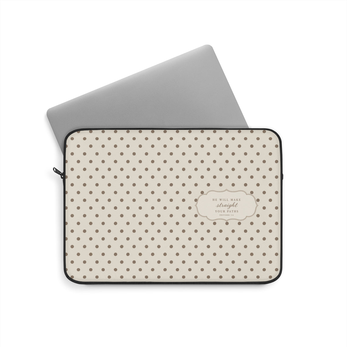 Ivory Polka Dot Laptop Sleeve