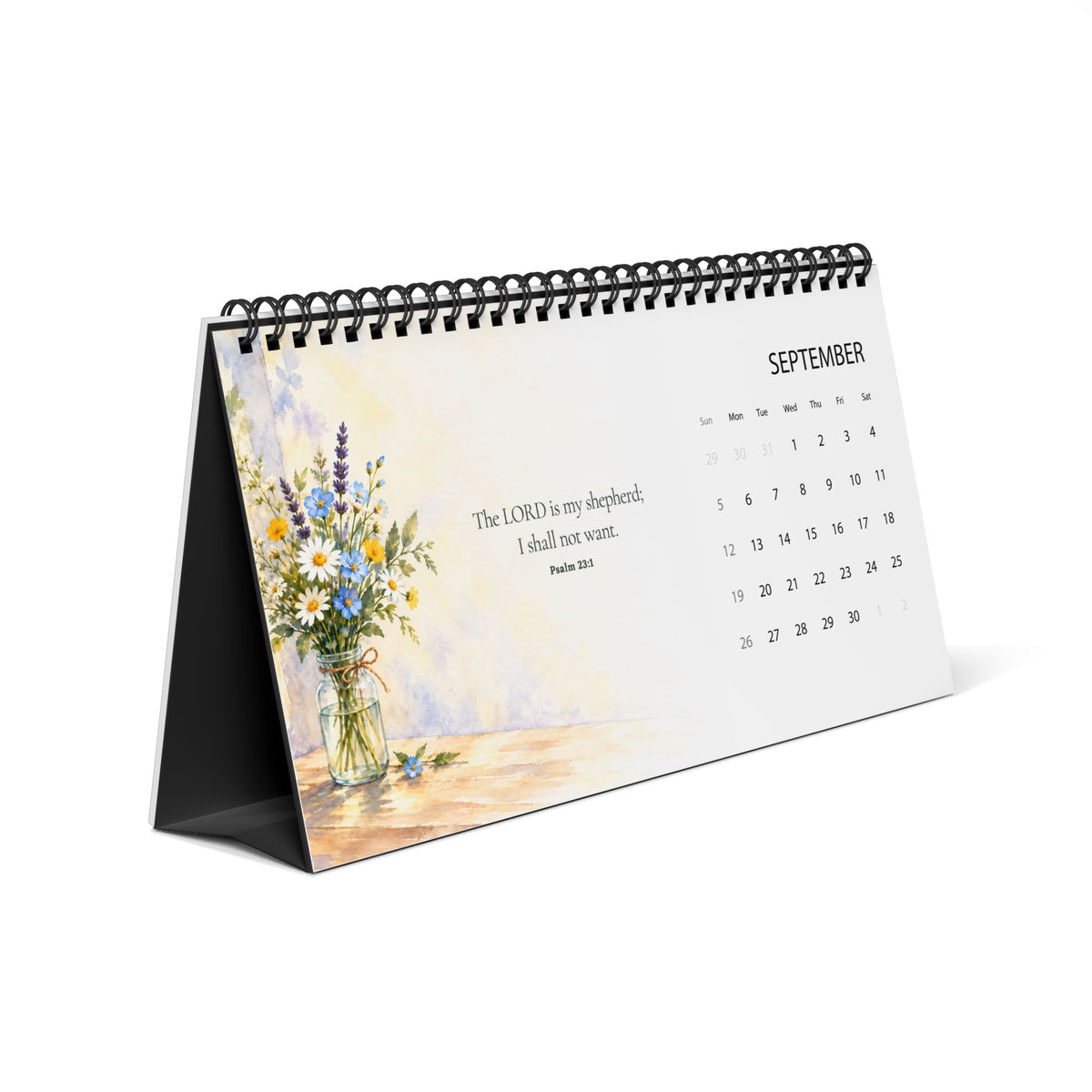 A Year in His Presence 2027 Watercolor Desk Calendar