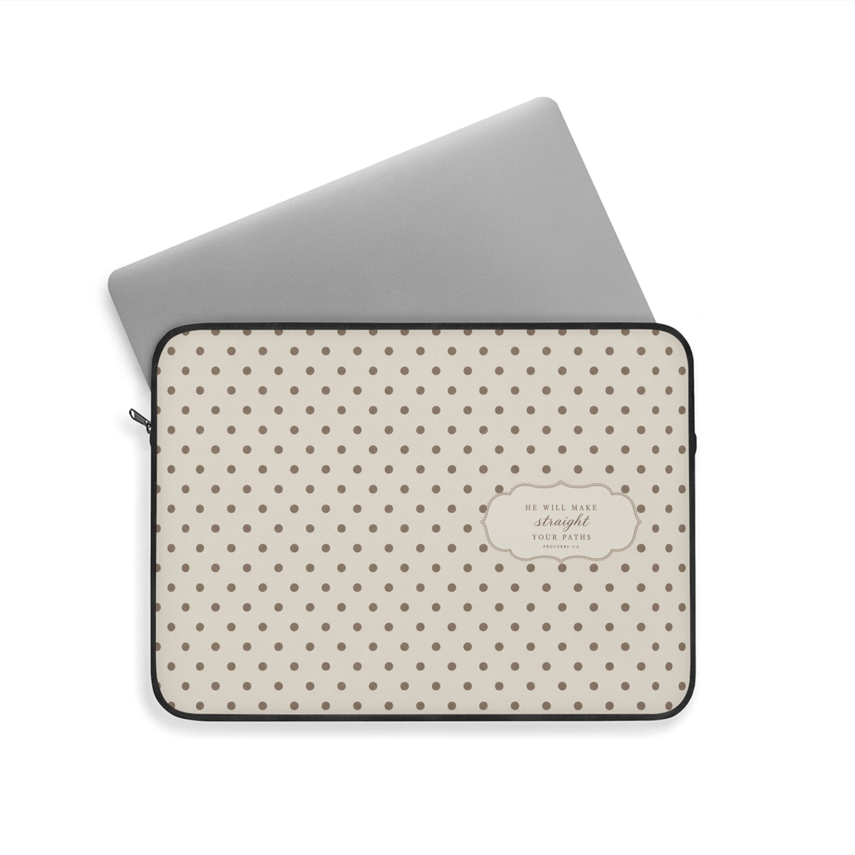 Ivory Polka Dot Laptop Sleeve