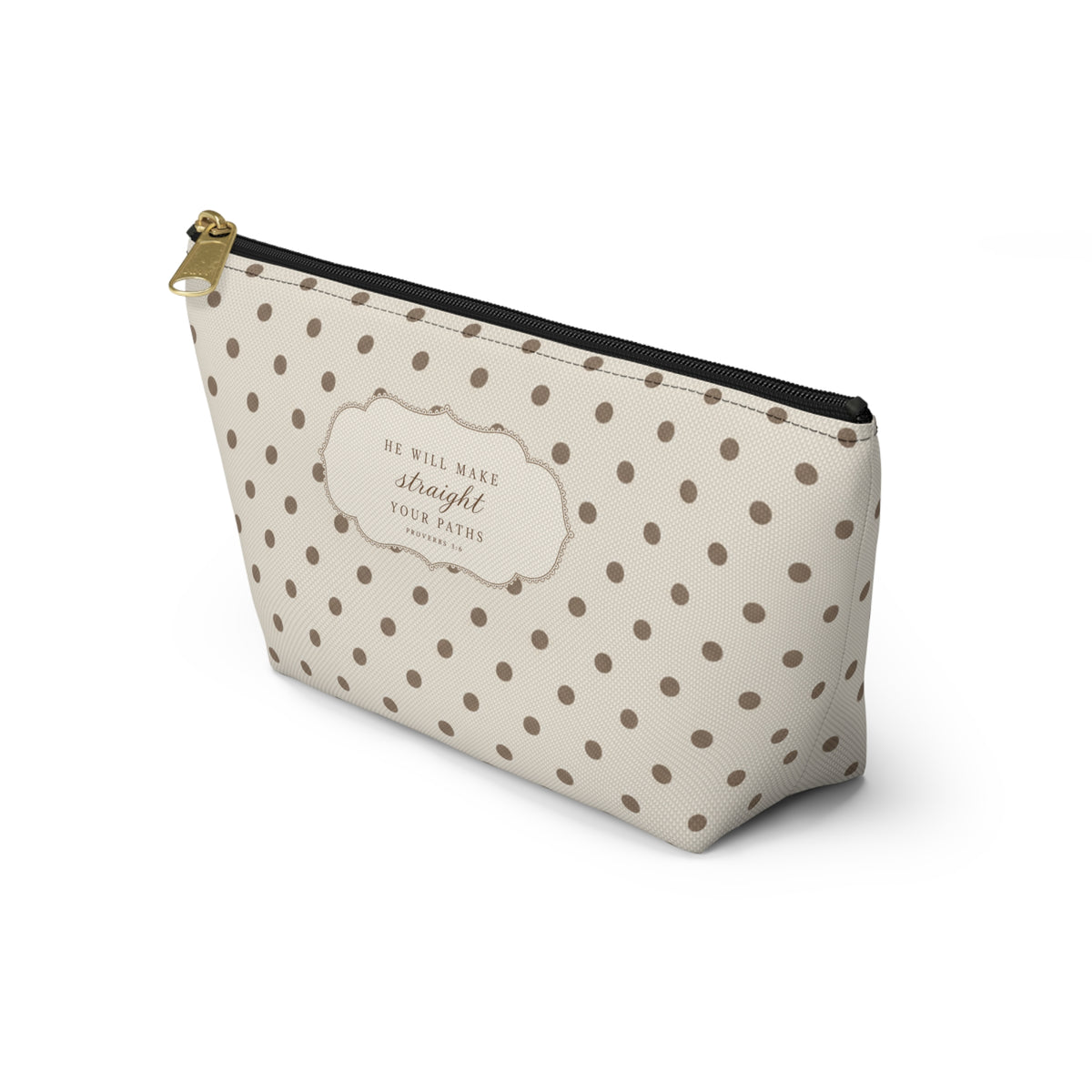 Ivory Polka Dot Accessory Pouch