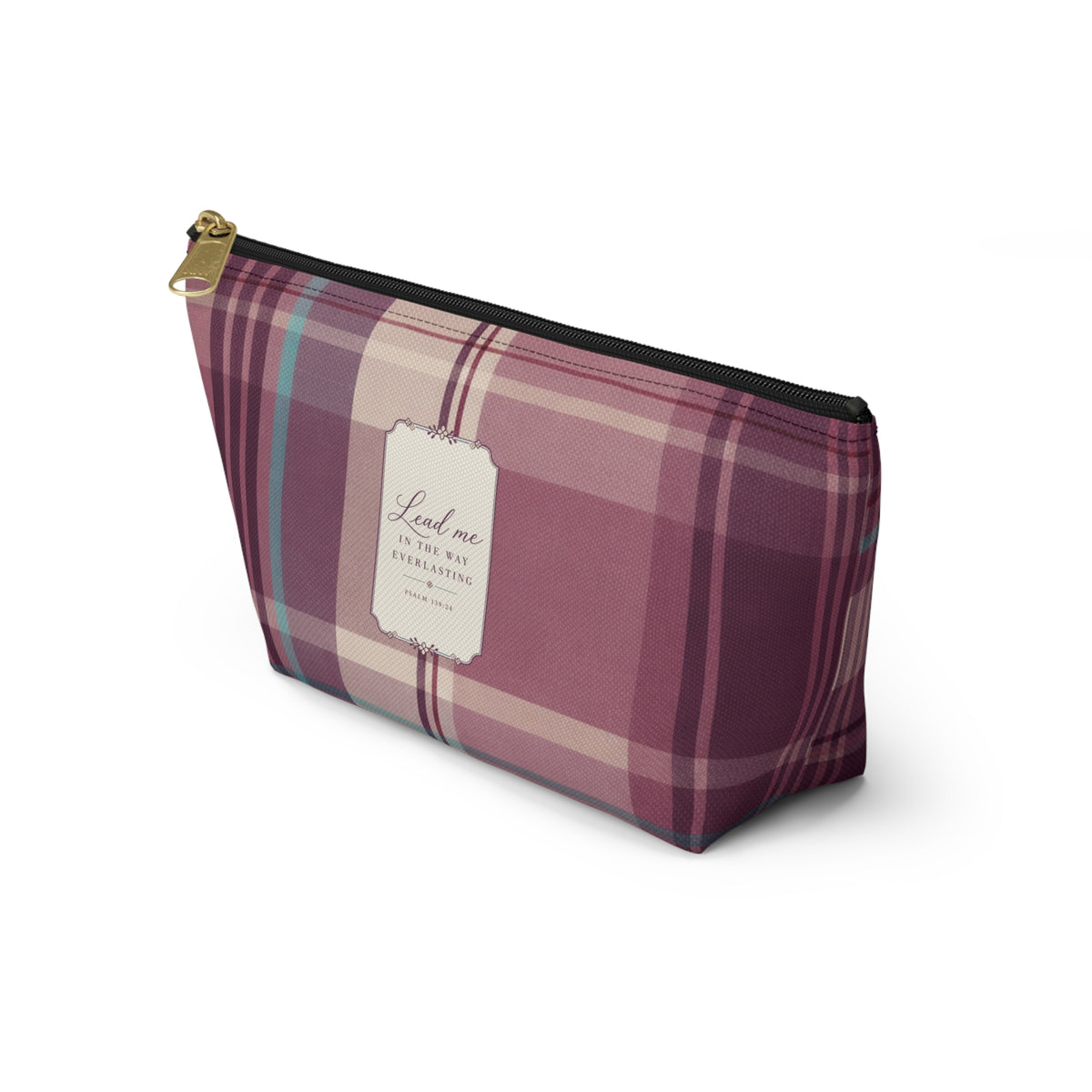 Plum Plaid Accessory Pouch