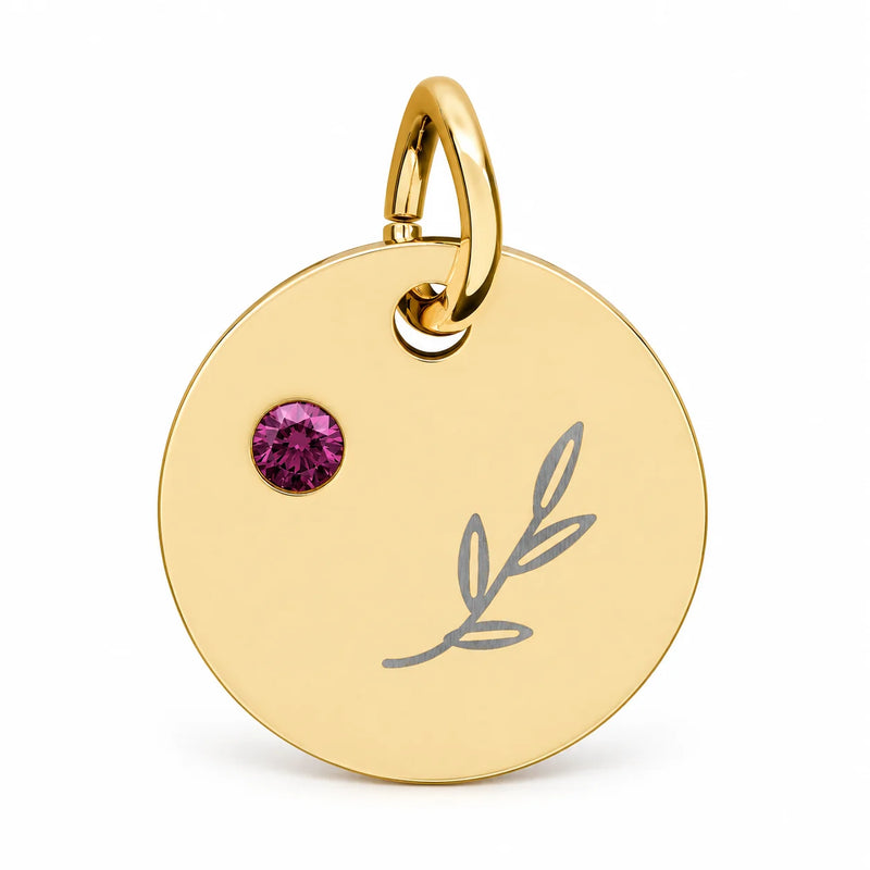 Olive Branch Birthstone Charm