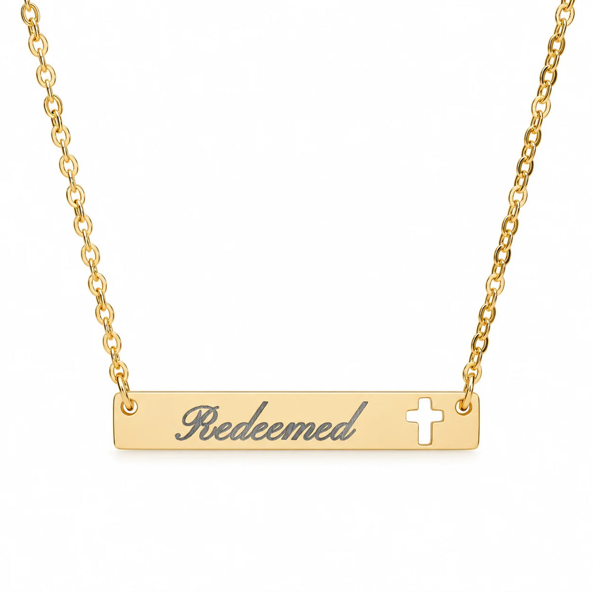 Redeemed Cross Bar Necklace