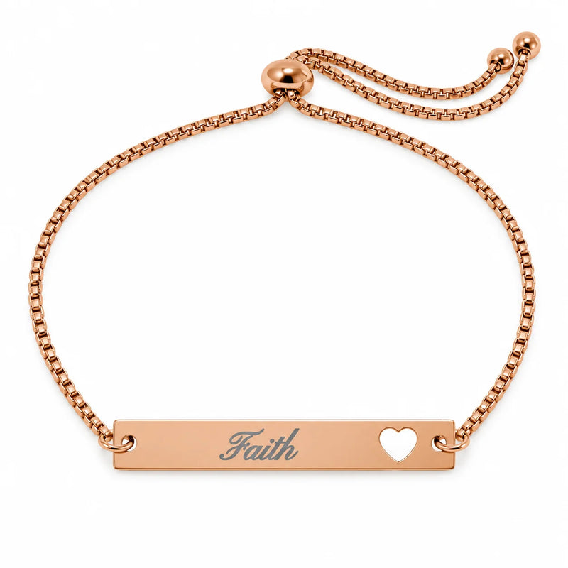 Faith Heart Bar Bracelet