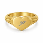 Two Leaves Heart Ring — Gold