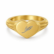 Two Leaves Heart Ring — Gold
