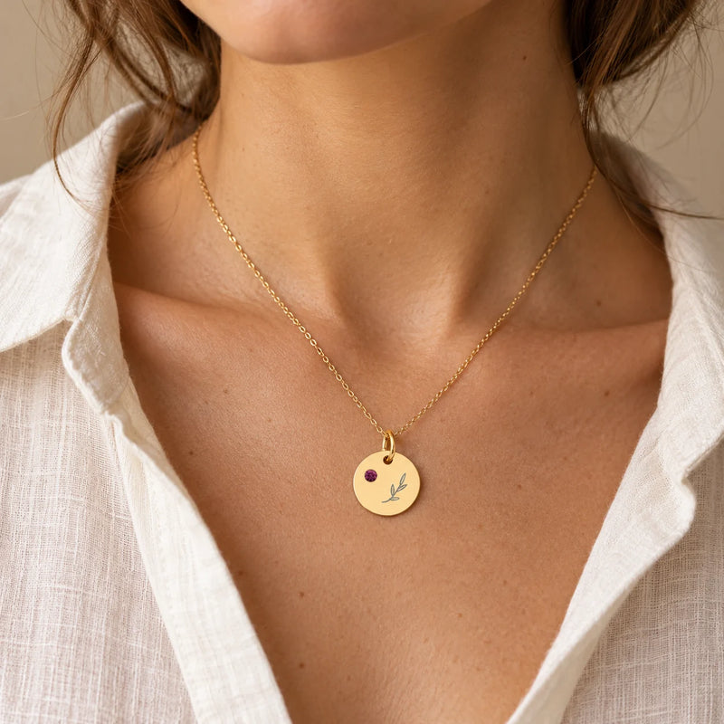 Olive Branch Birthstone Charm