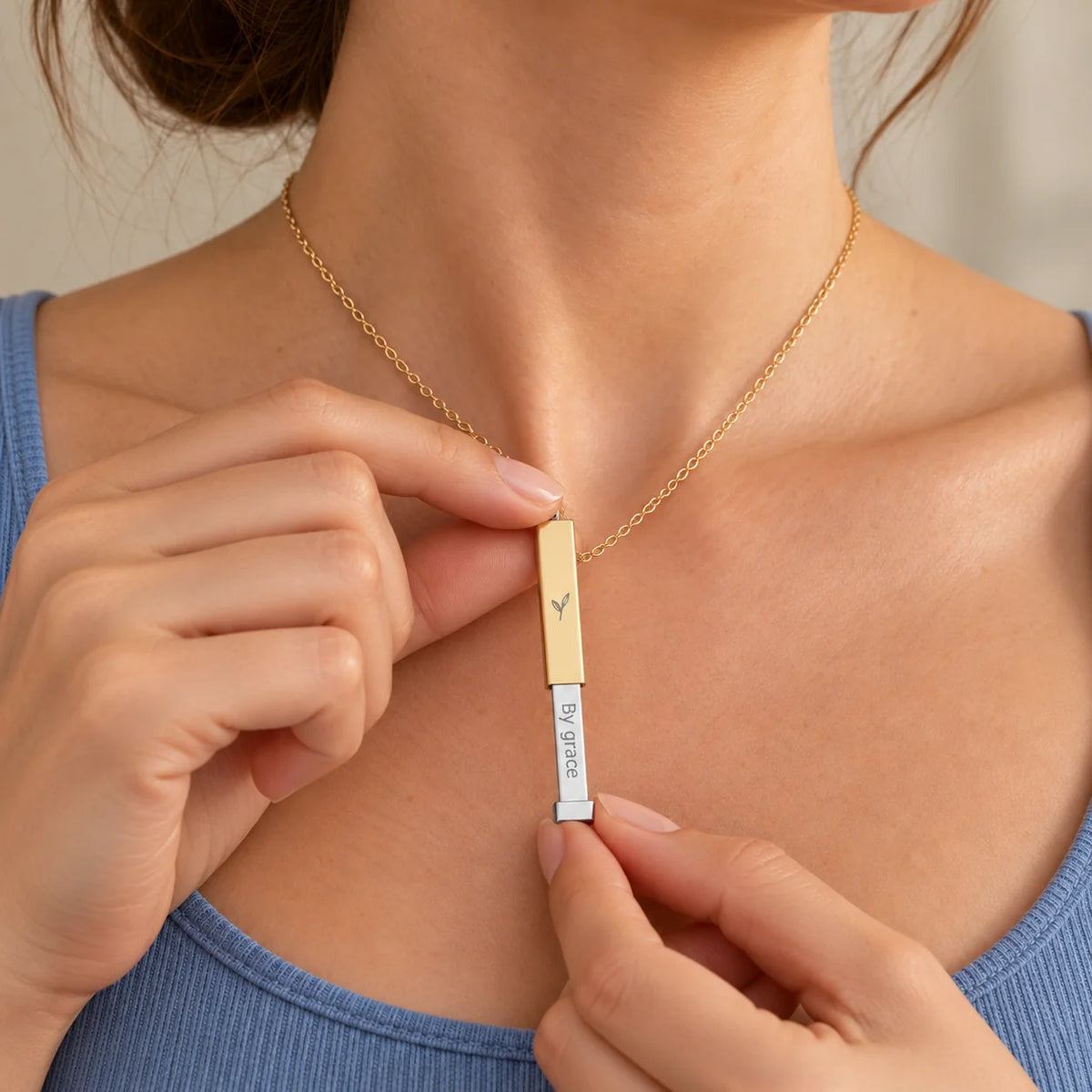 By Grace Hidden Bar Necklace