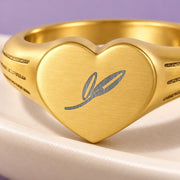 Two Leaves Heart Ring — Gold