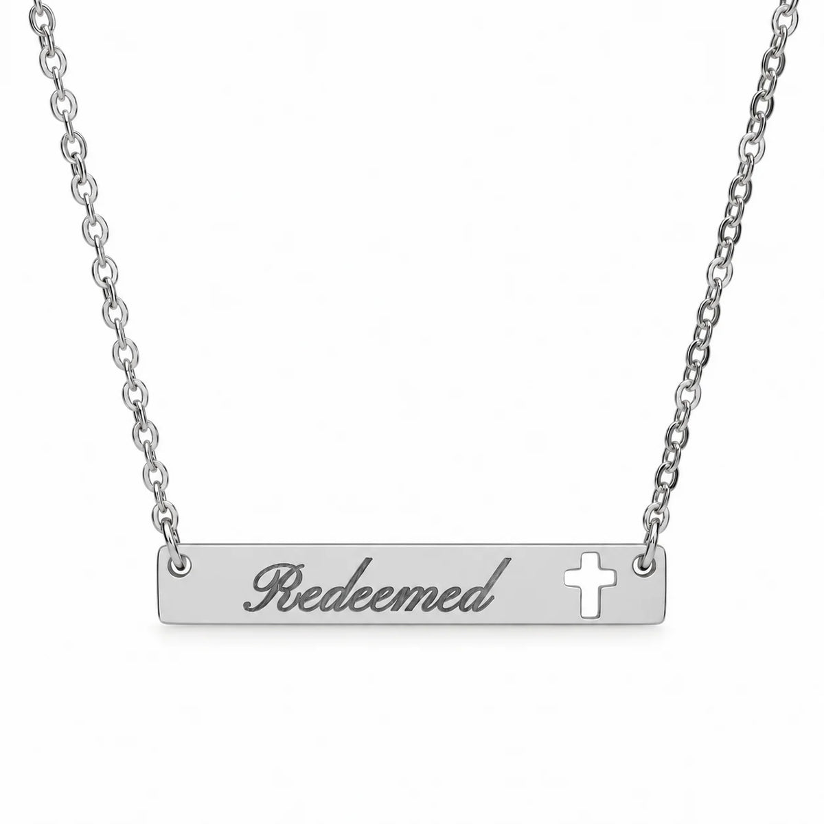 Redeemed Cross Bar Necklace