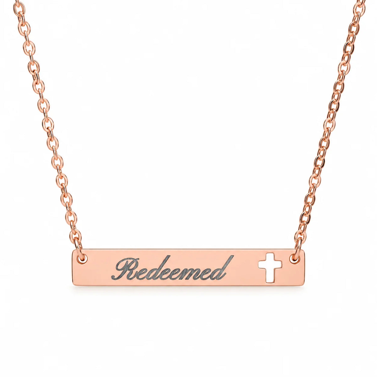 Redeemed Cross Bar Necklace