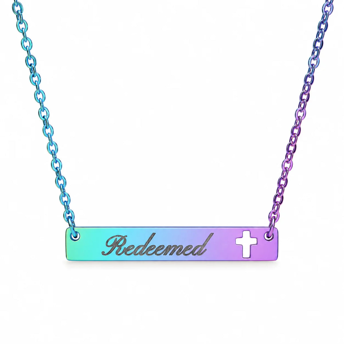 Redeemed Cross Bar Necklace