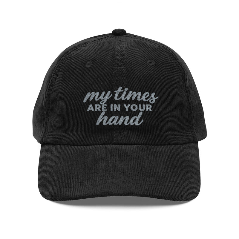 My Times Are in Your Hand Embroidered Corduroy Cap