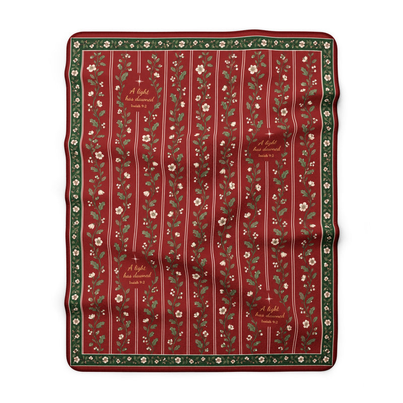 A Light Has Dawned Floral Sherpa Blanket