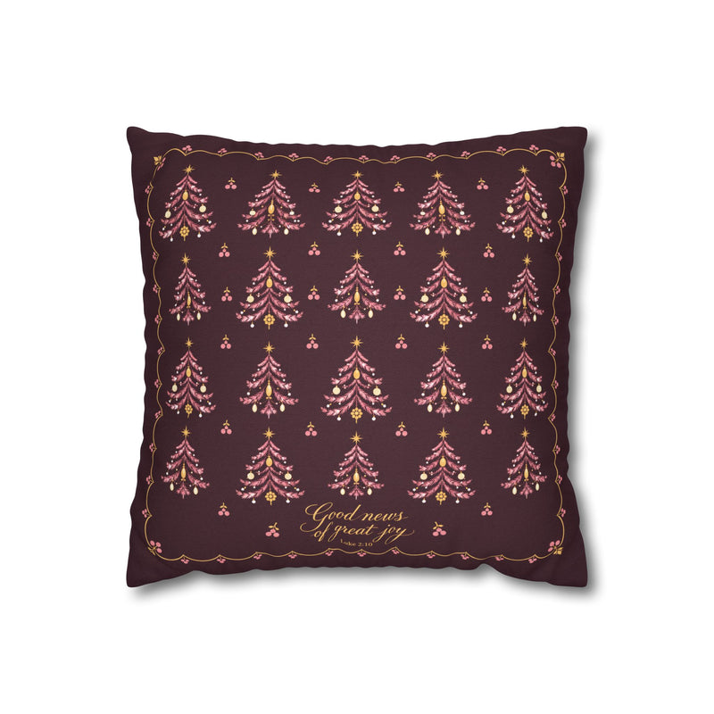 Good News Plum Christmas Tree Pillow Cover
