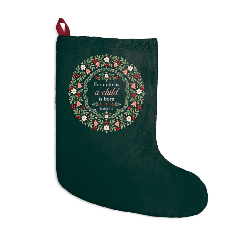 Evergreen Scripture Christmas Stocking
