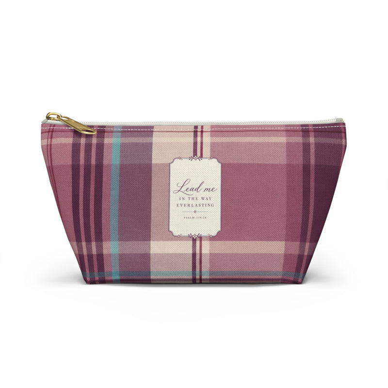 Plum Plaid Accessory Pouch