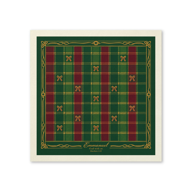 Emmanuel Tartan Christmas Paper Napkins — Set of 50