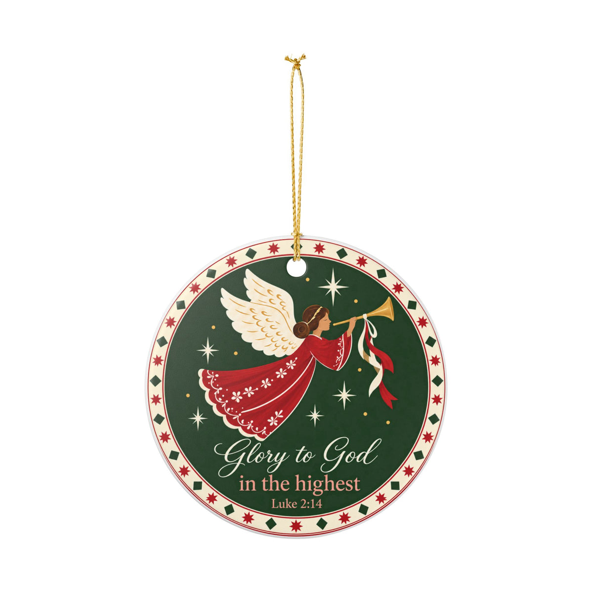 Glory to God Ceramic Ornament