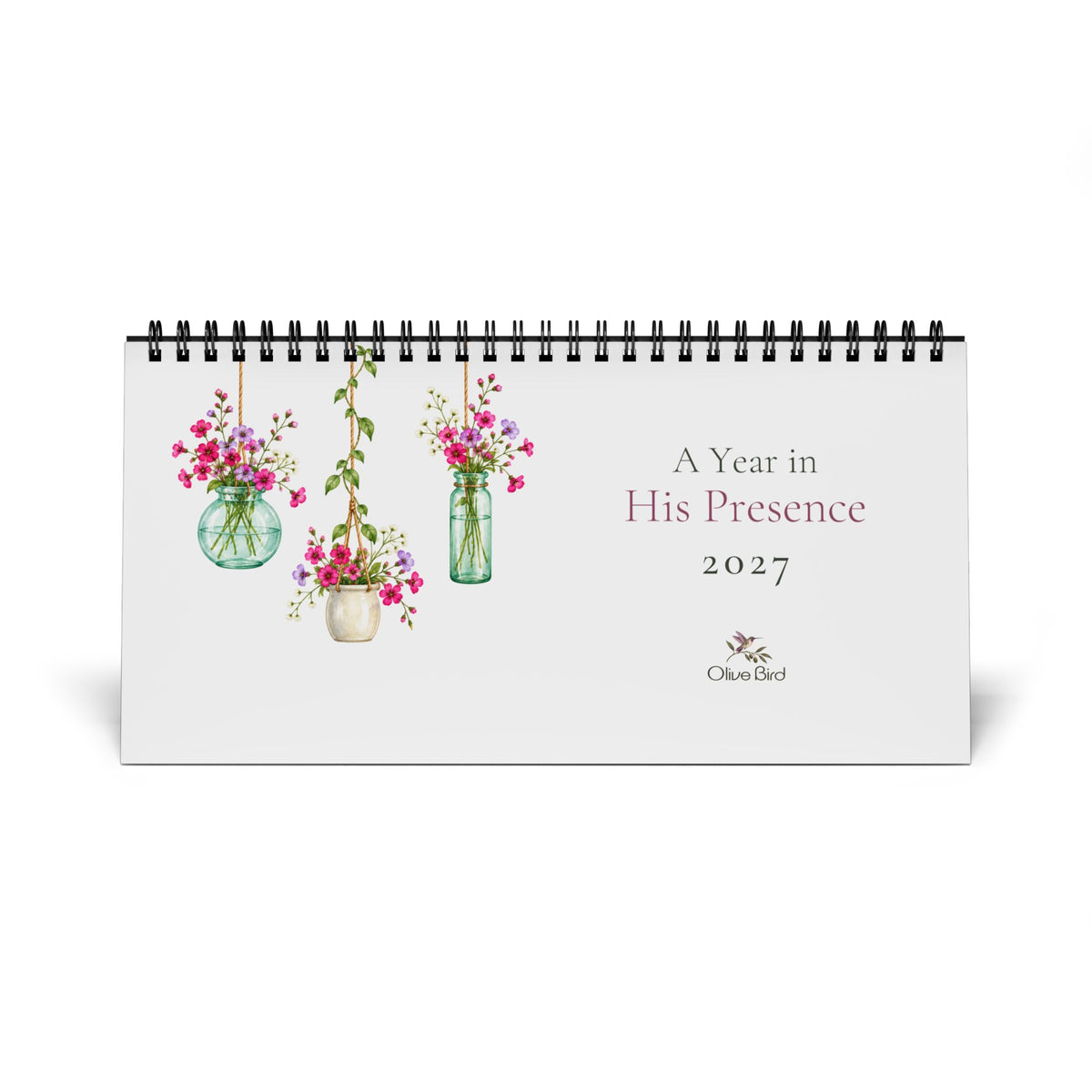 A Year in His Presence 2027 Watercolor Desk Calendar
