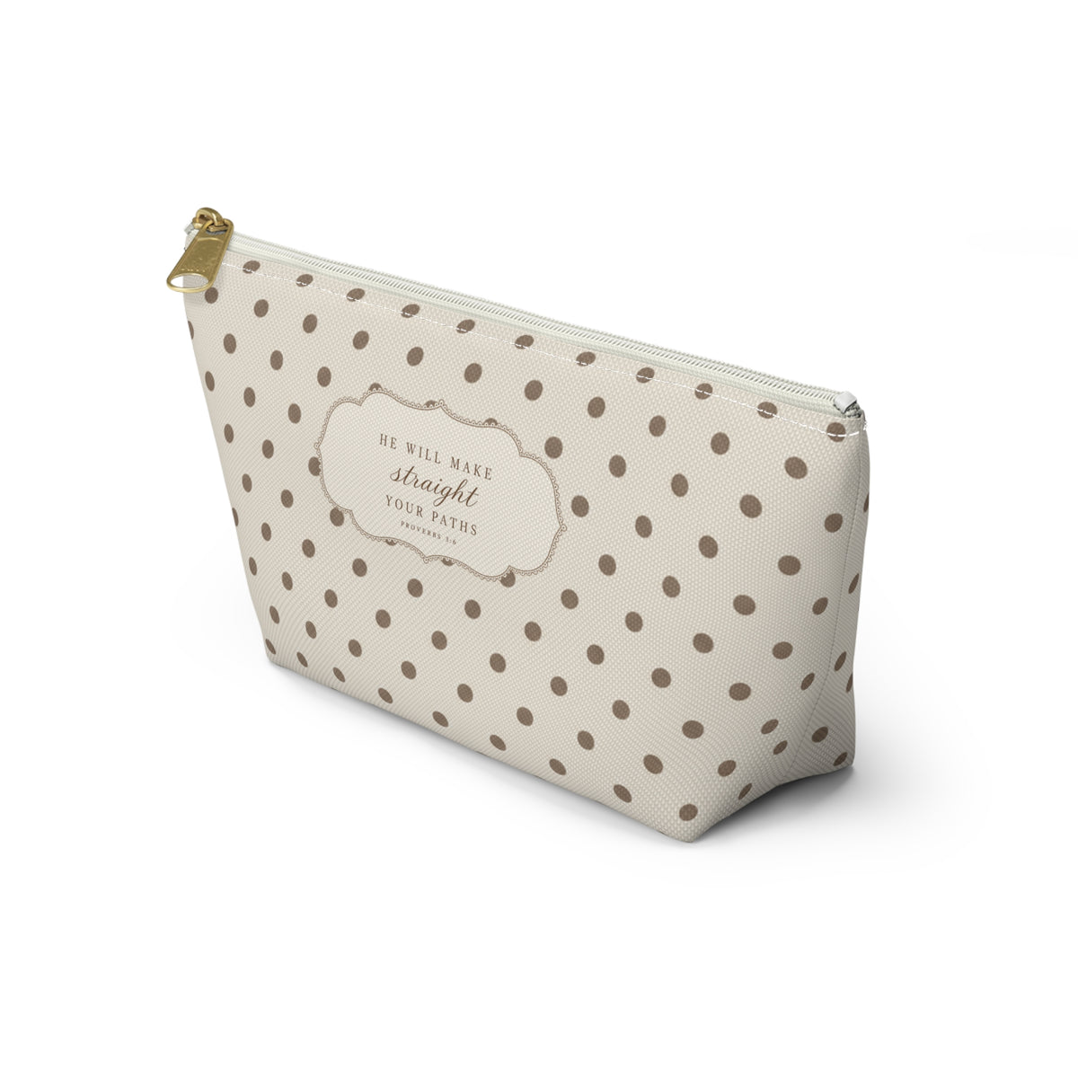 Ivory Polka Dot Accessory Pouch