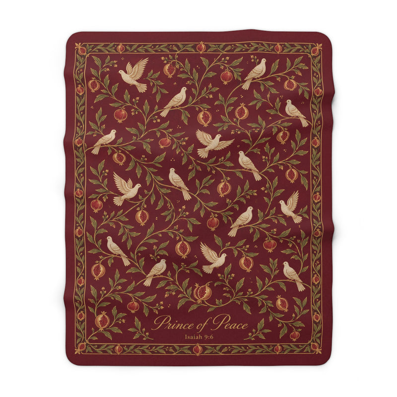 Prince of Peace Burgundy Sherpa Blanket