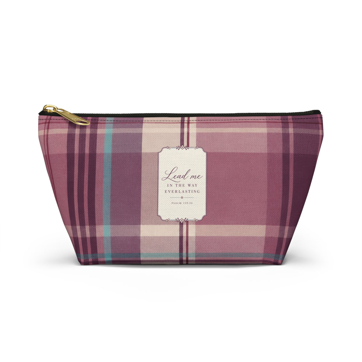Plum Plaid Accessory Pouch
