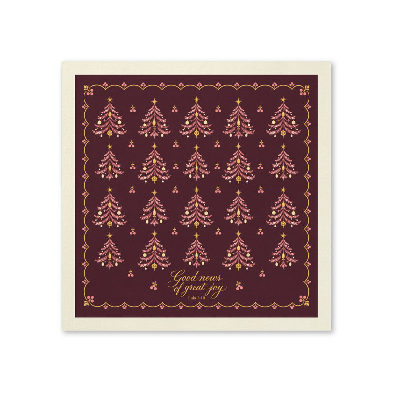 Good News Plum Christmas Tree Paper Napkins — Set of 50