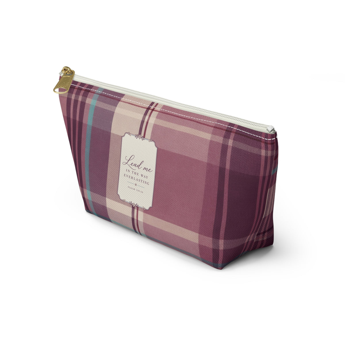 Plum Plaid Accessory Pouch