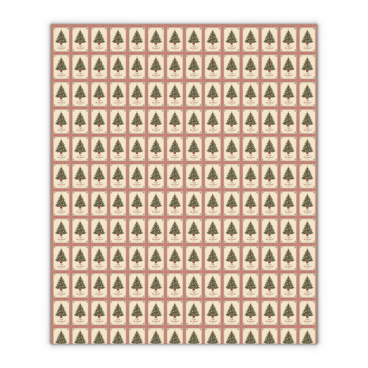 Vintage Christmas Tree Gift Wrap — Single Sheet