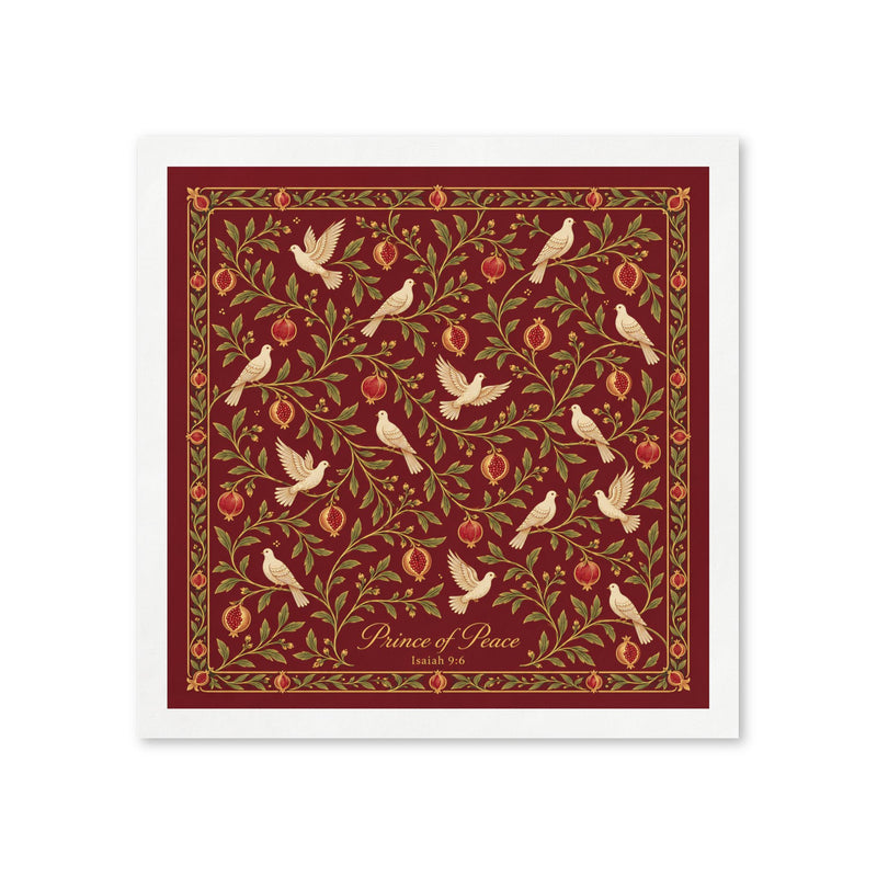 Prince of Peace Burgundy Paper Napkins — Set of 50