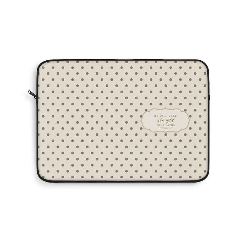 Ivory Polka Dot Laptop Sleeve
