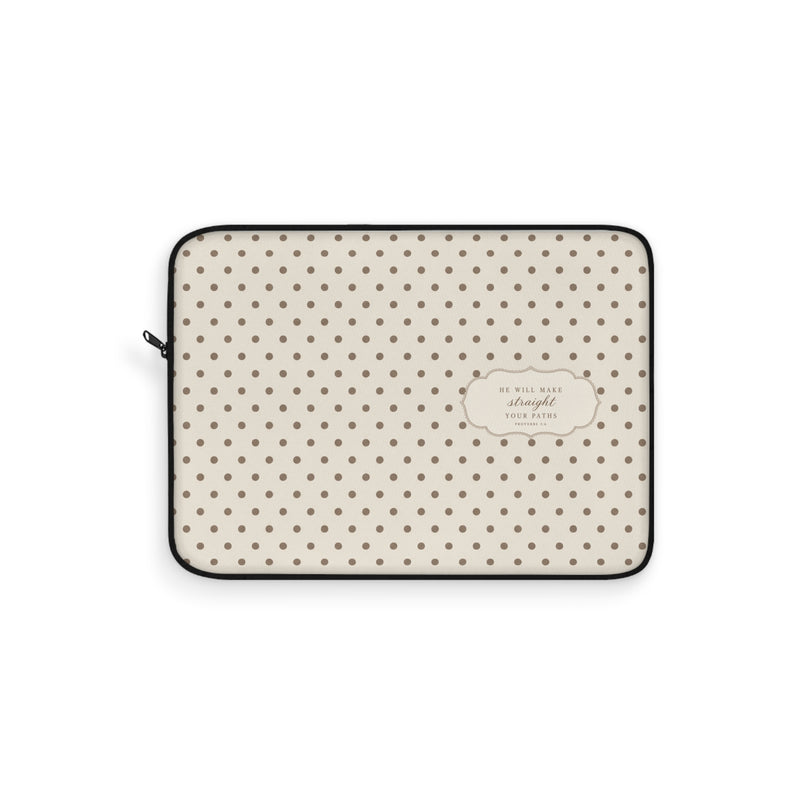 Ivory Polka Dot Laptop Sleeve