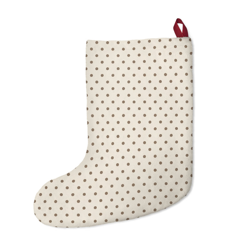 Polka Dot Christmas Stocking — "He Will Make Straight Your Paths" Scripture Stocking