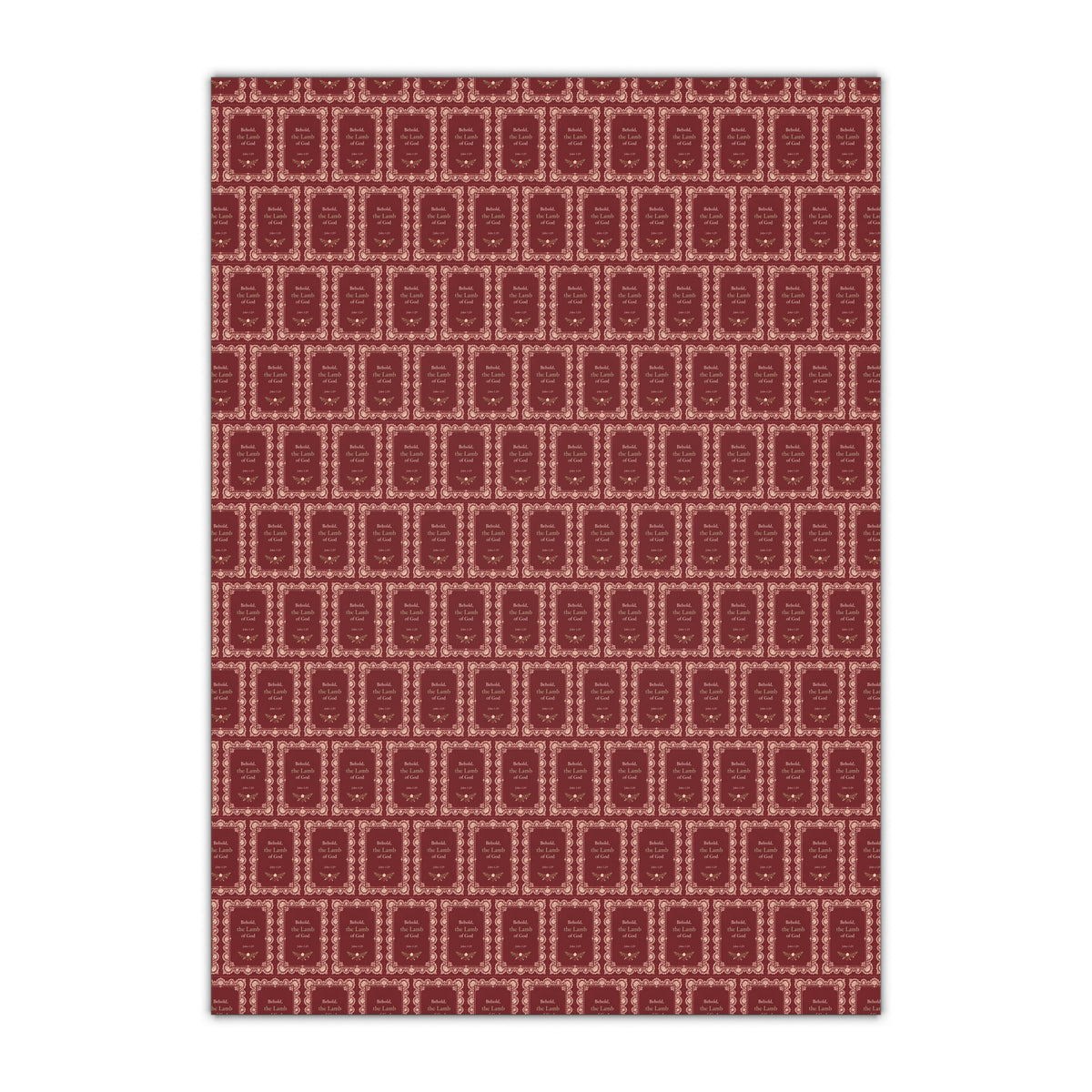 Burgundy Lace Christmas Gift Wrap — Single Sheet