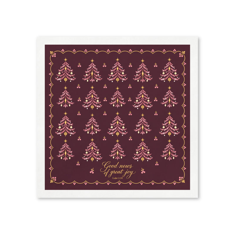 Good News Plum Christmas Tree Paper Napkins — Set of 50