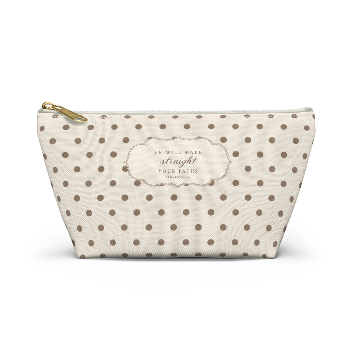 Ivory Polka Dot Accessory Pouch