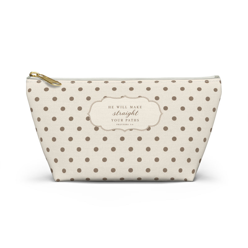 Ivory Polka Dot Accessory Pouch