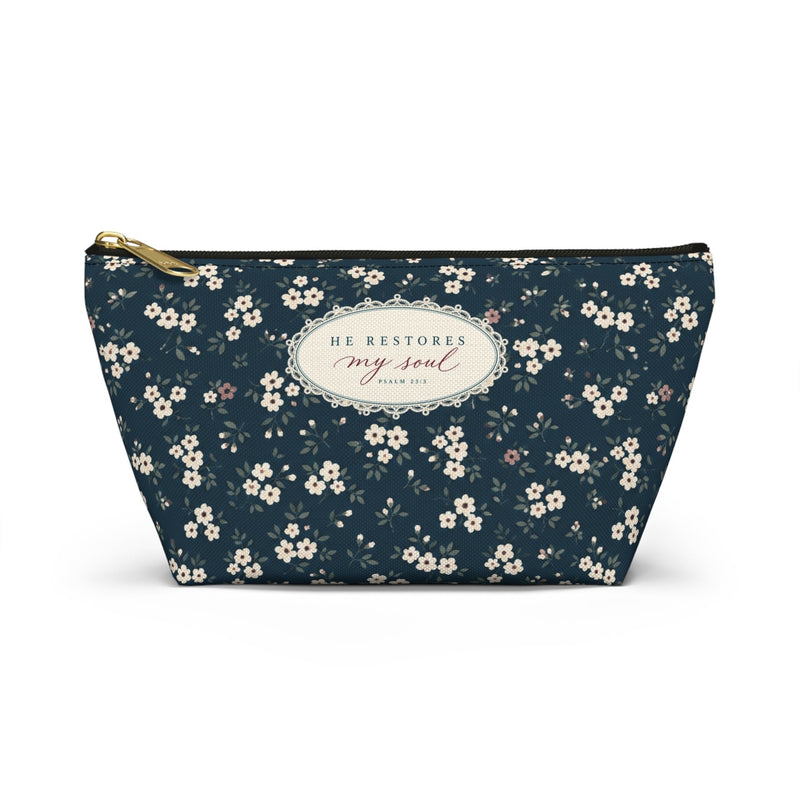 Midnight Floral Accessory Pouch