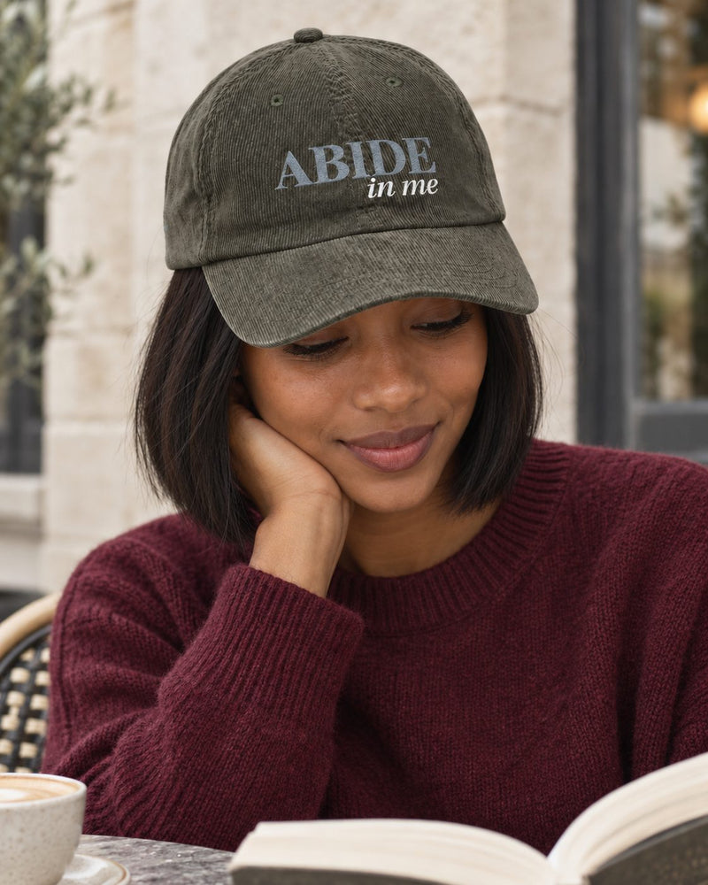 Abide in Me Embroidered Corduroy Cap