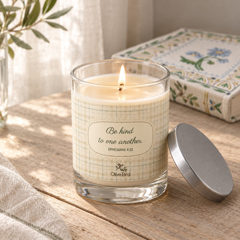 Be Kind — Woven Checks Soy Candle