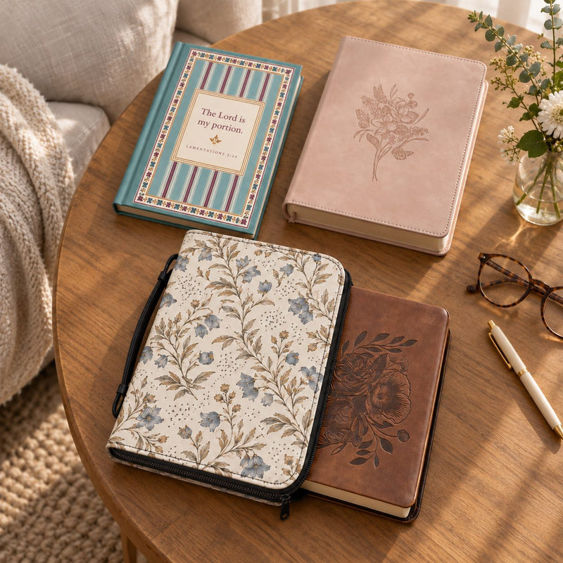 Blue Blossom Botanical Bible Cover