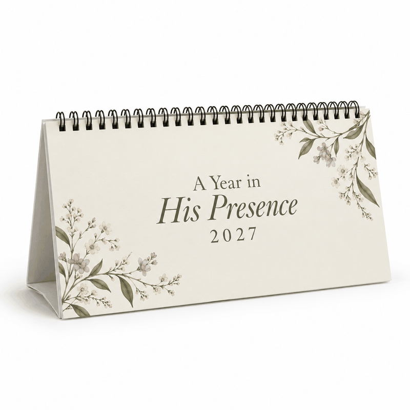 A Year in His Presence 2027 Botanical Desk Calendar
