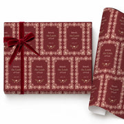 Burgundy Lace Christmas Gift Wrap — Single Sheet
