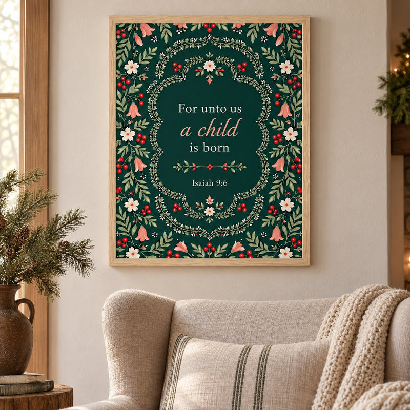 A Child Is Born Christmas Framed Print
