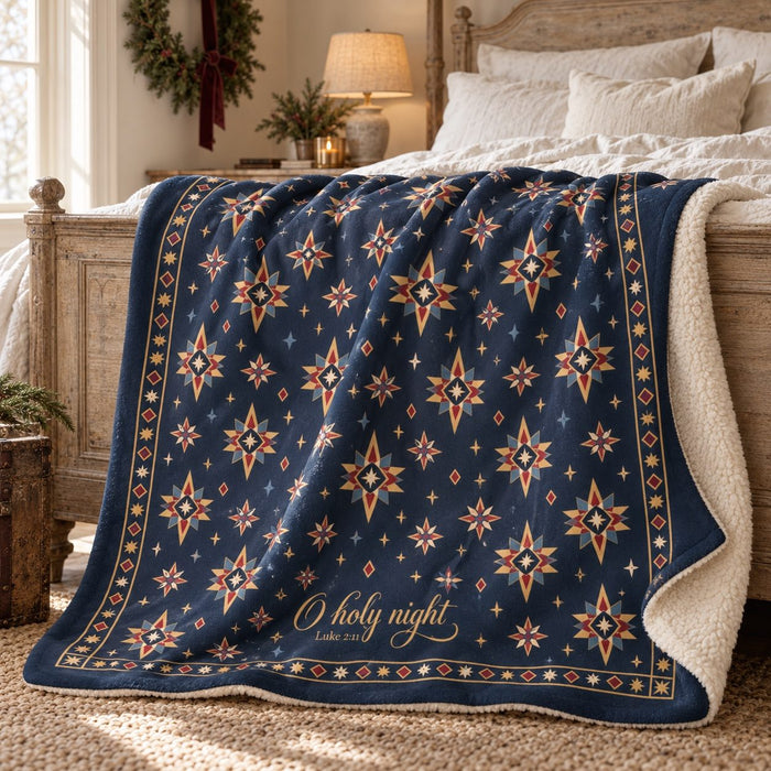 O Holy Night Star Sherpa Blanket