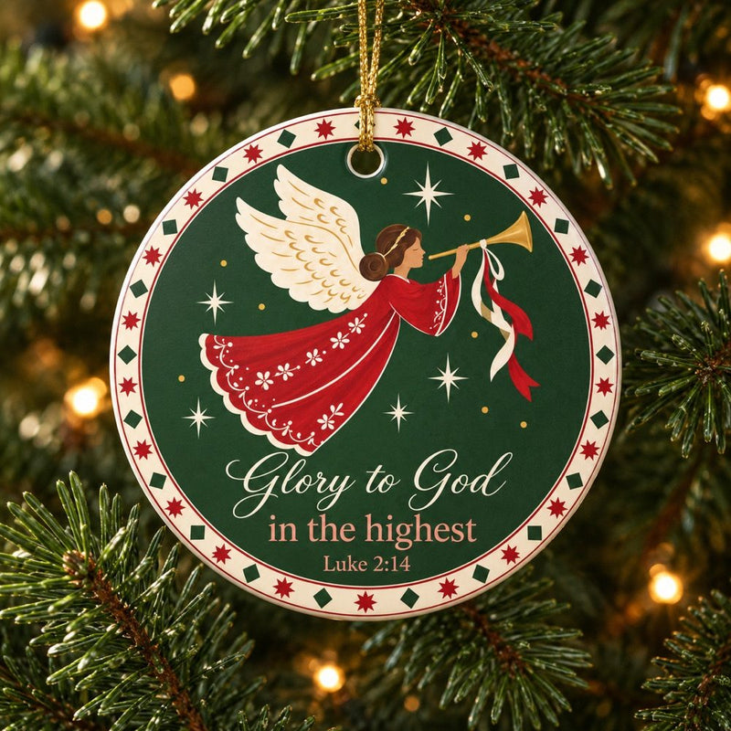 Glory to God Ceramic Ornament
