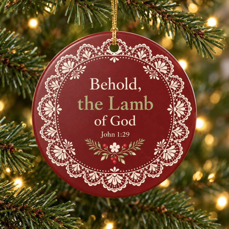 Lamb of God Ceramic Ornament