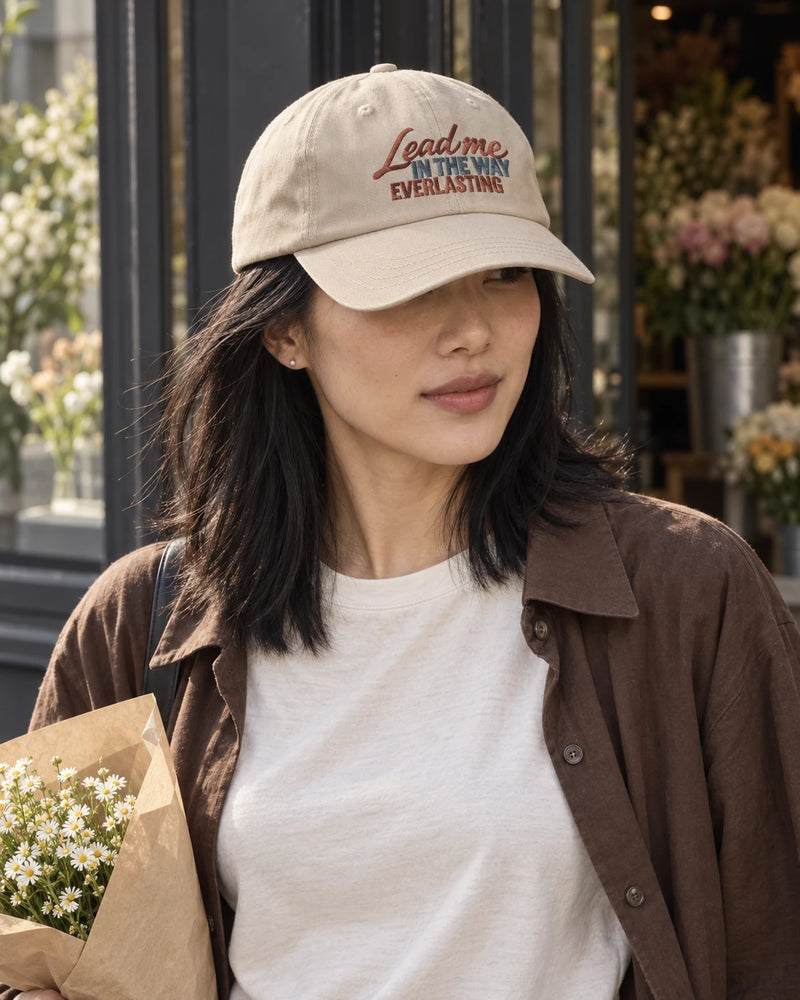Lead Me in the Way Everlasting Embroidered Cotton Cap
