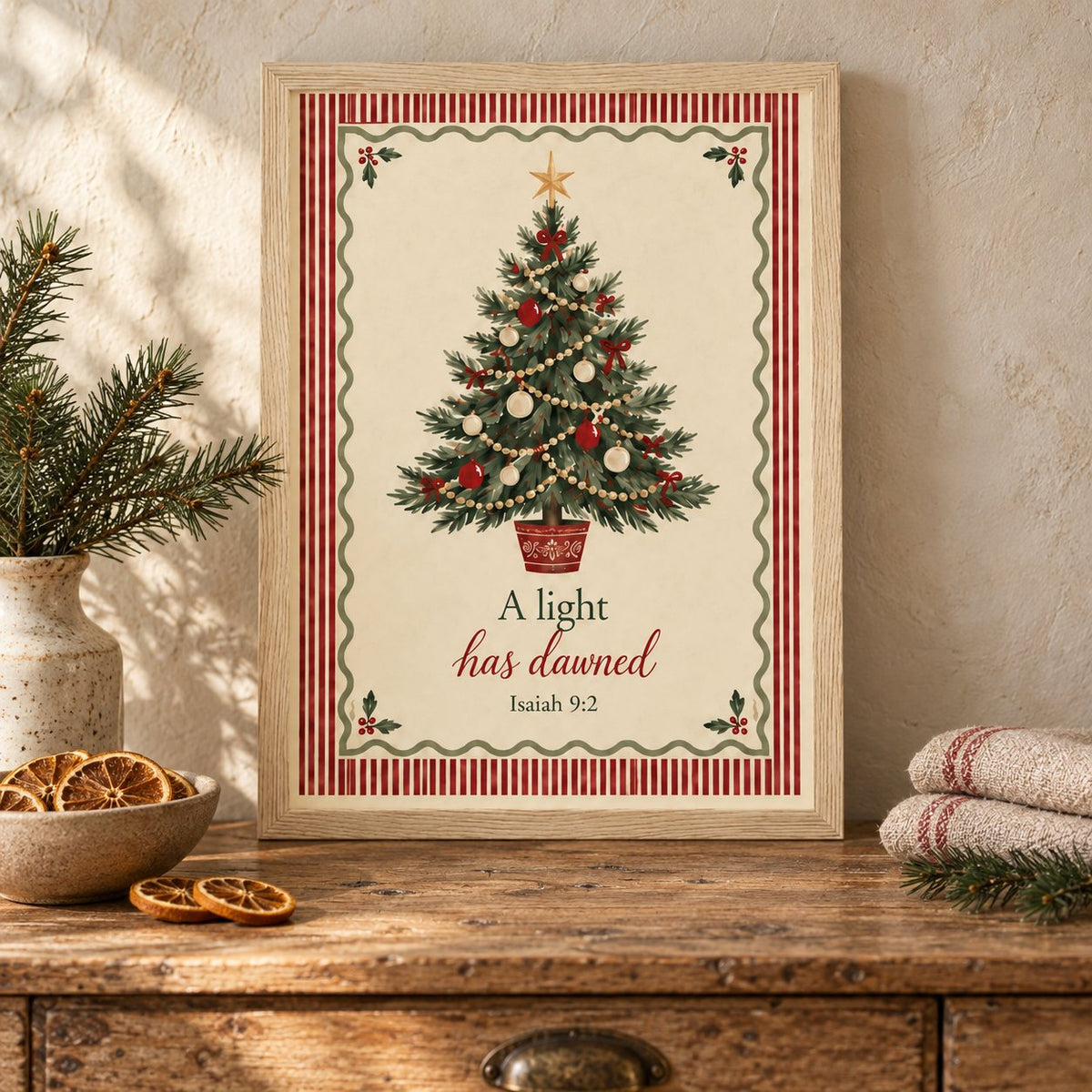 A Light Has Dawned Christmas Framed Print